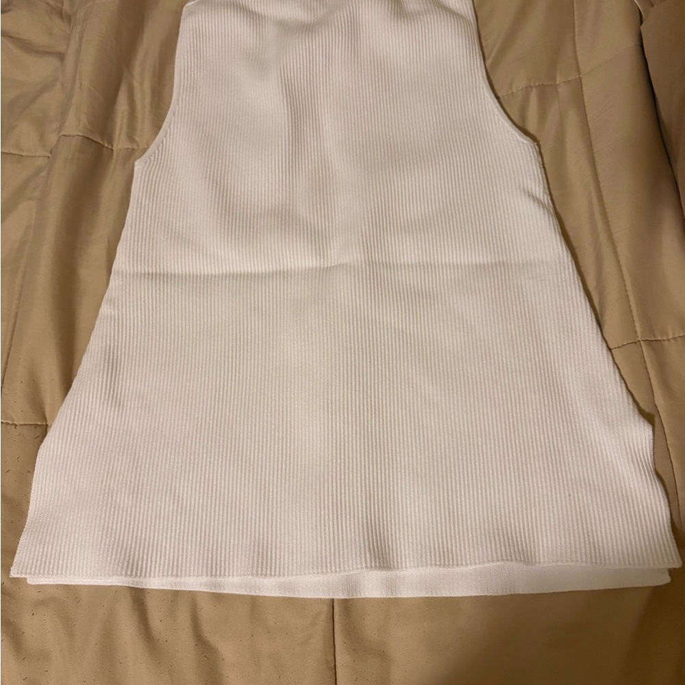 Abercrombie Ribbed White Sleveless Top